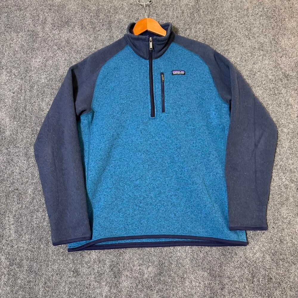 Patagonia Mens Size Large Long Sleeve Pullover Sweater 3/4 Zip Teal